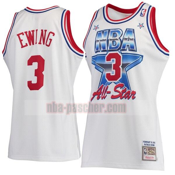 Maillot New York Knicks Homme Patrick Ewing 3 1991 All-Star Authentique Blanc