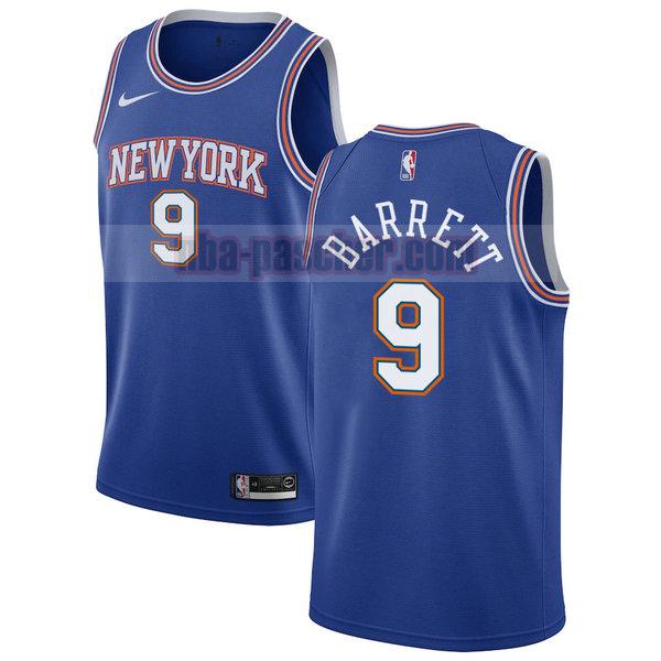 Maillot New York Knicks Homme R.J. Barrett 9 2020-21 saison déclaration Bleu