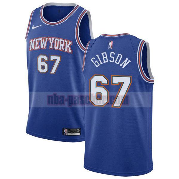 Maillot New York Knicks Homme Taj Gibson 67 2020-21 saison déclaration Bleu