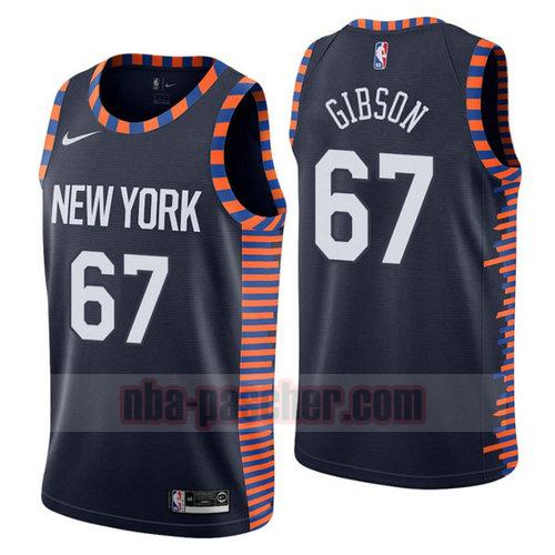 Maillot New York Knicks Homme Taj Gibson 67 Ville 2019 Bleu