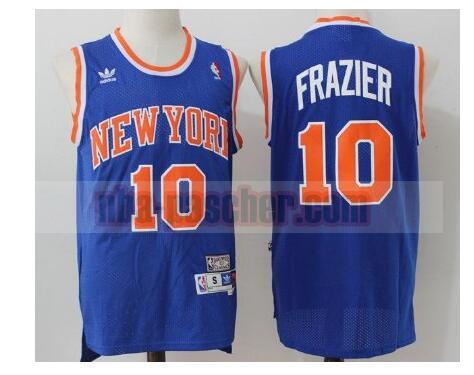 Maillot New York Knicks Homme Walt Frazier Player 10 Basketball Bleu