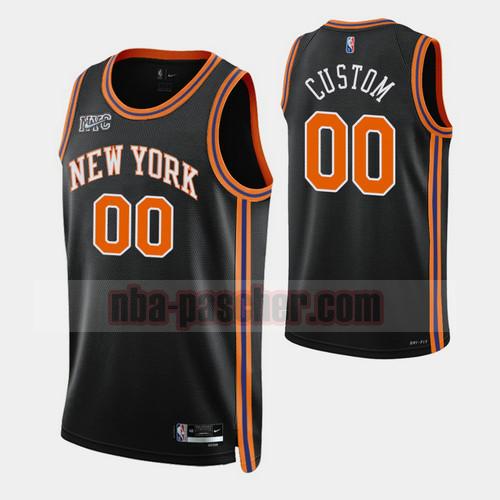 Maillot New York Knicks Homme custom black 0 Édition de la ville 2022 Édition 75e anniversaire Noir