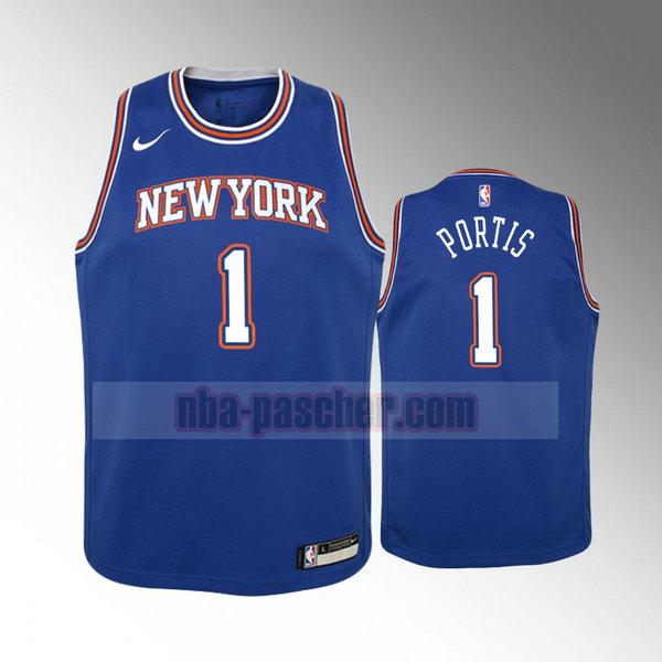 Maillot New York Knicks enfant Bobby Portis 1 2020-21 saison déclaration Bleu