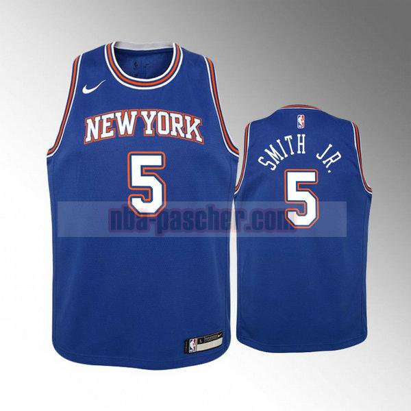 Maillot New York Knicks enfant Dennis Smith Jr. 5 2020-21 saison déclaration Bleu