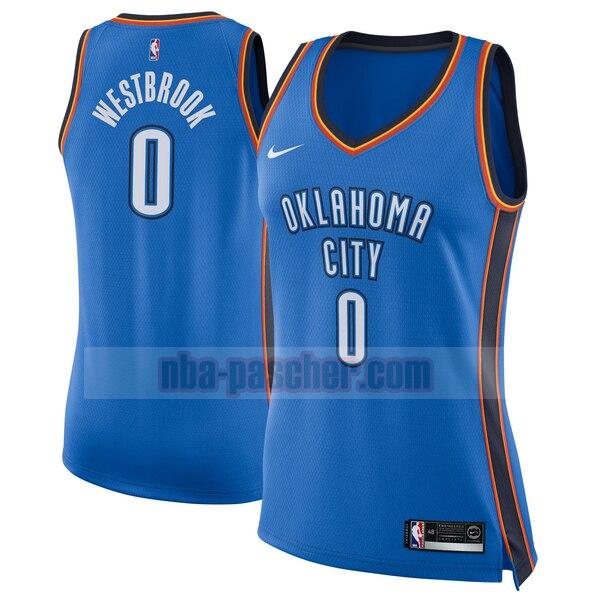 Maillot Oklahoma City Thunder Femme Russell Westbrook 0 Nike icon edition Bleu