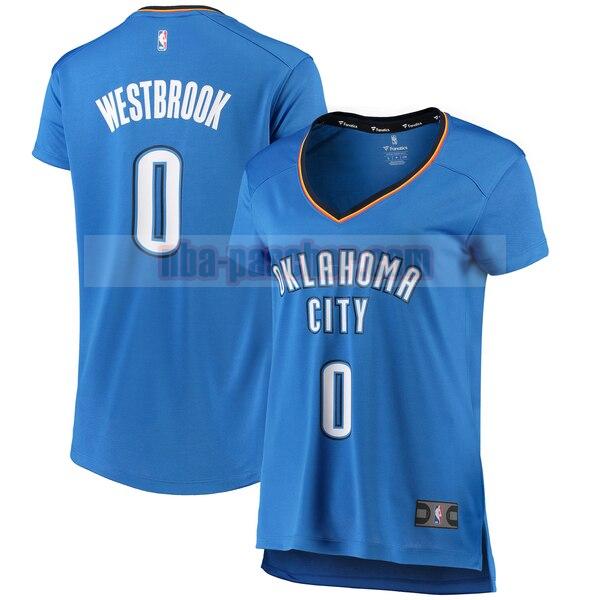 Maillot Oklahoma City Thunder Femme Russell Westbrook 0 iconique Bleu