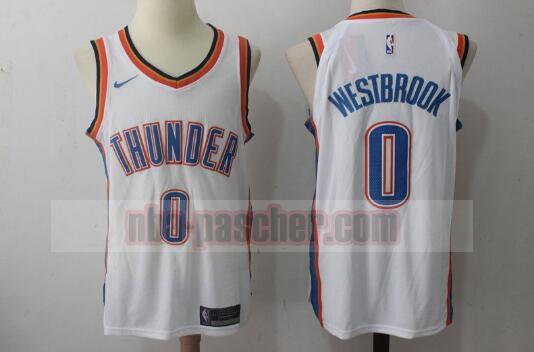 Maillot Oklahoma City Thunder Homme Russell Westbrook 0 Blanc