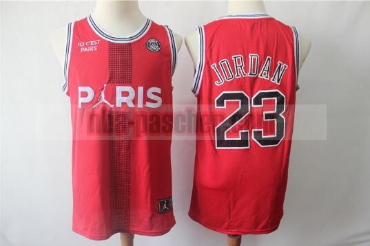 Maillot Paris Saint Germain Homme Michael Jordan 23 Basketball Rouge