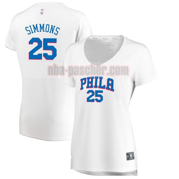 Maillot Philadelphia 76ers Femme Ben Simmons 25 association edition Blanc