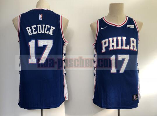 Maillot Philadelphia 76ers Homme JJ Redick 17 Basketball Bleu
