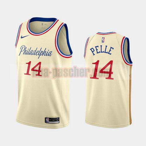 Maillot Philadelphia 76ers Homme Norvel Pelle 14 2019-20 Ciudad Crema Blanc