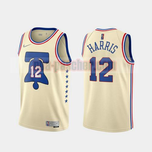 Maillot Philadelphia 76ers Homme Tobias Harris 12 2020-21 Earned Edition Blanc lechoso