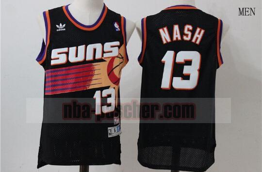 Maillot Phoenix Suns Homme Steve John Nash 13 Basketball Noir