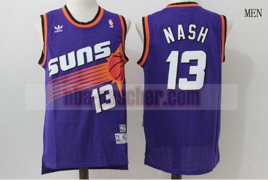 Maillot Phoenix Suns Homme Steve John Nash 13 Basketball Pourpre