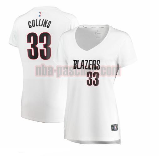 Maillot Portland Trail Blazers Femme Zach Collins 33 association edition Blanc