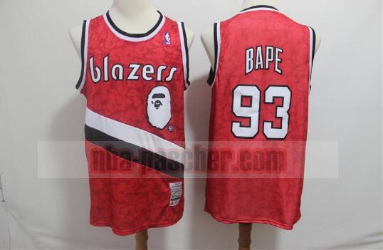 Maillot Portland Trail Blazers Homme BIG APE Jointly 93 Basketball Rouge