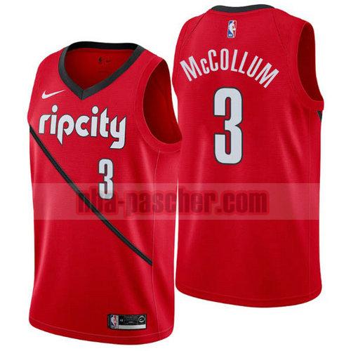 Maillot Portland Trail Blazers Homme C.J. McCollum 3 Earned 2019 Rouge
