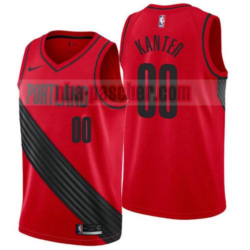 Maillot Portland Trail Blazers Homme Enes Kanter 0 2017-18 Rouge