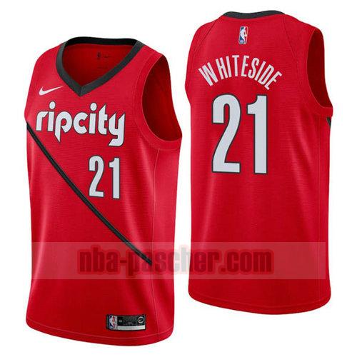 Maillot Portland Trail Blazers Homme Hassan Whiteside 21 Earned 2019 Rouge