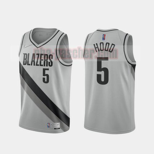 Maillot Portland Trail Blazers Homme Rodney Hood 5 2020-21 Earned Edition gris