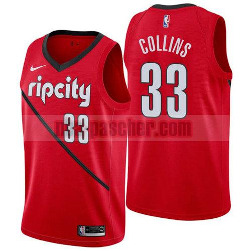 Maillot Portland Trail Blazers Homme Zach Collins 33 Earned 2019 Rouge