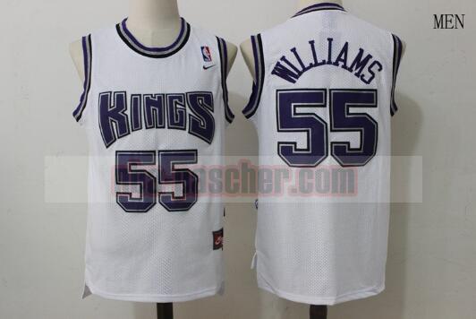 Maillot Sacramento Kings Homme Jason Williams 55 Basketball Blanc