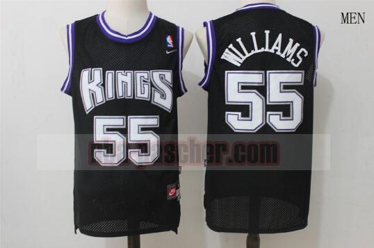 Maillot Sacramento Kings Homme Jason Williams 55 Basketball Noir