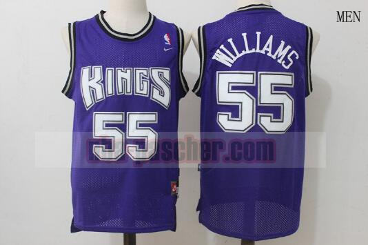 Maillot Sacramento Kings Homme Jason Williams 55 Basketball Pourpre