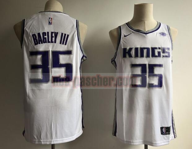 Maillot Sacramento Kings Homme Marvin Bagley III 35 Basketball Blanc