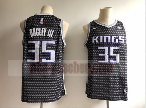 Maillot Sacramento Kings Homme Marvin Bagley III 35 Basketball Noir