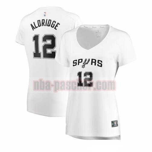Maillot San Antonio Spurs Femme LaMarcus Aldridge 12 association edition Blanc