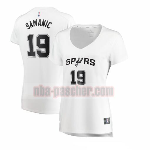 Maillot San Antonio Spurs Femme Luka Samanic 19 association edition Blanc