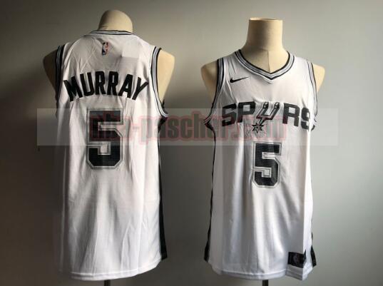 Maillot San Antonio Spurs Homme Dejounte Murray 5 Basketball Blanc