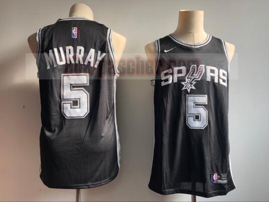 Maillot San Antonio Spurs Homme Dejounte Murray 5 Basketball Noir