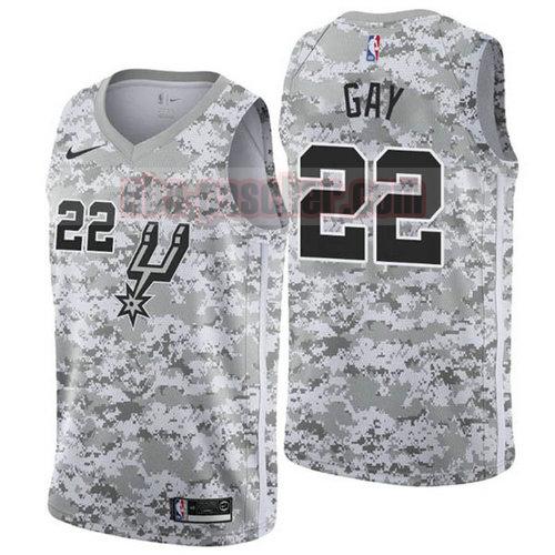 Maillot San Antonio Spurs Homme Rudy Gay 22 Earned 2019 gris