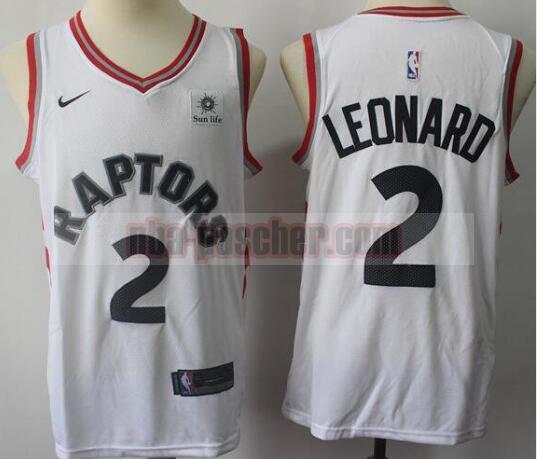 Maillot Toronto Raptors Homme Kawhi Leonard 2 Basketball pas cher Blanc