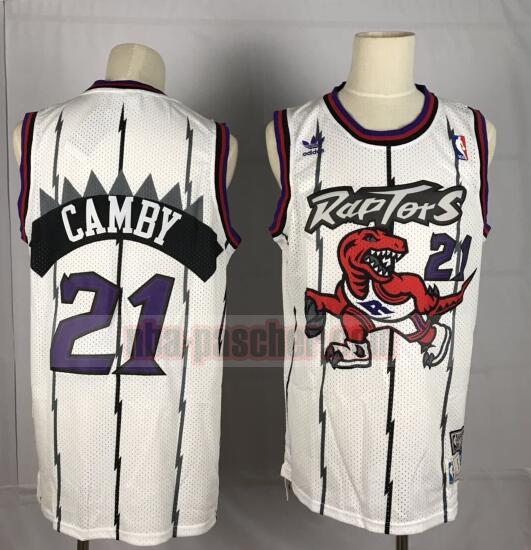 Maillot Toronto Raptors Homme Marcus Camby 21 Basketball Blanc