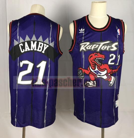 Maillot Toronto Raptors Homme Marcus Camby 21 Basketball Pourpre