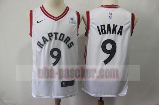 Maillot Toronto Raptors Homme Serge Ibaka 9 Basketball Blanc