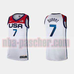 Maillot USA Homme kevin durant 7 2021 tokyo Blanc
