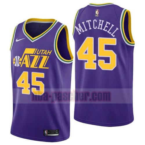 Maillot Utah Jazz Homme Donovan Mitchell 45 2018-19 pourpre