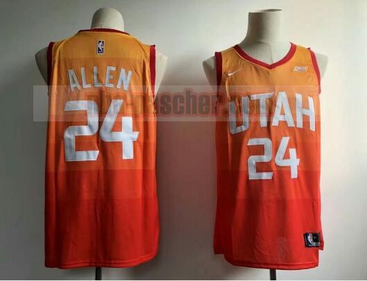 Maillot Utah Jazz Homme Grayson Allen 24 Basketball Orange