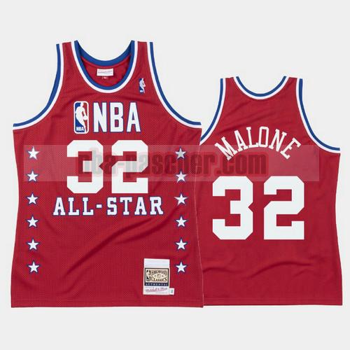Maillot Utah Jazz Homme Karl Malone 32 All Star 1988 Rouge