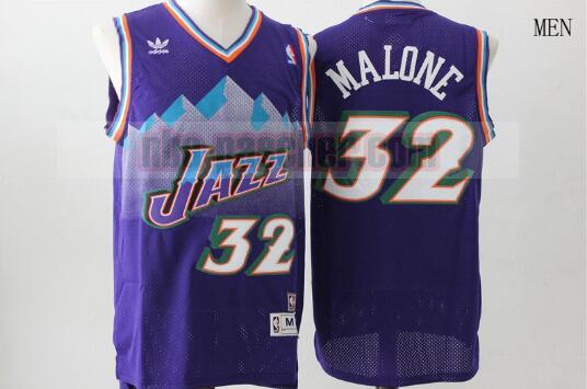 Maillot Utah Jazz Homme Karl Malone 32 Basketball Pourpre