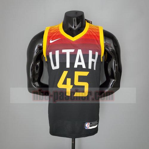 Maillot Utah Jazz Homme MITHCELL 45 Ville Édition 2021 Noir rouge