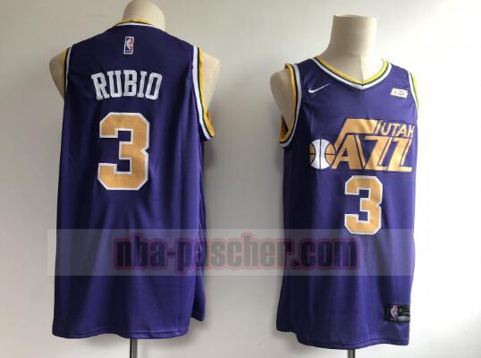 Maillot Utah Jazz Homme Ricky Rulio 3 Basketball Pourpre