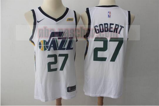 Maillot Utah Jazz Homme Rudy Gobert 27 Basketball Blanc