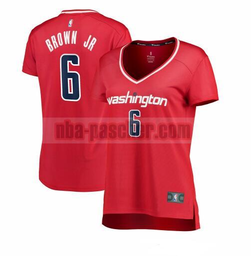 Maillot Washington Wizards Femme Troy Brown Jr. 6 icon edition Rouge