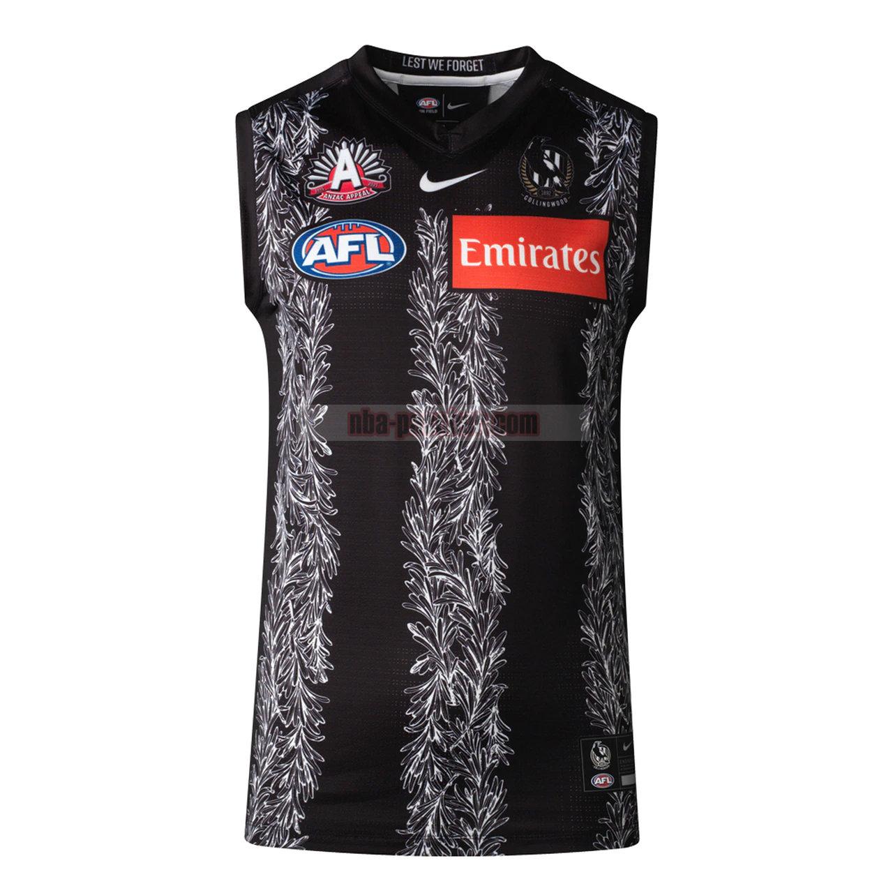 Maillot de foot rugby Collingwood Magpies 2021 Homme Anzac Guernsey