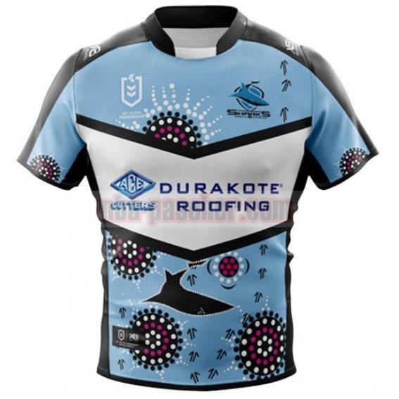 Maillot de foot rugby Cronulla Sutherland Sharks 2019 Homme Indigenous